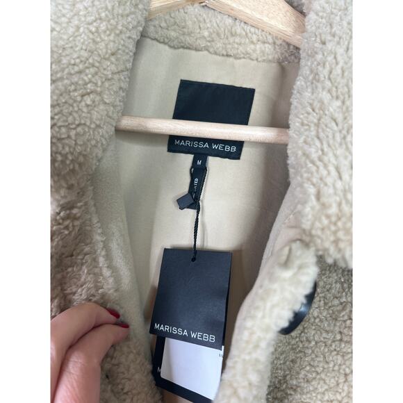 NWT Marissa Webb Frankie Sherpa Coated Canvas Belted Tan Vest Size: Medium - Picture 4 of 7